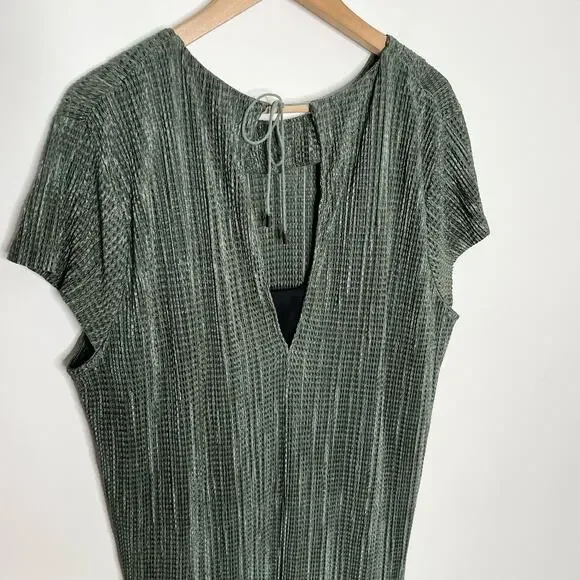 Subina Musayev Anthropologie Textured Renaissance Midi Dress Size Large Green - Picture 8 of 11